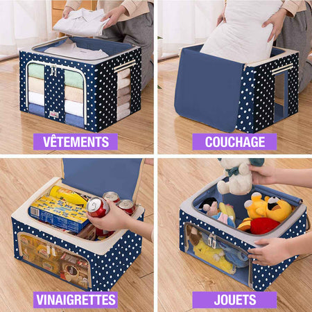 Foldable fabric storage boxes